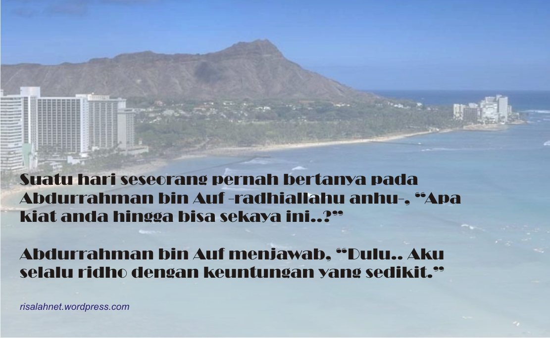 makna ridho keuntungan yang sedikit